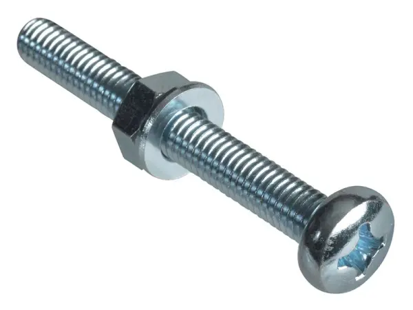 ForgeFix Pozi Pan Head Machine Screw ZP M6 x 50mm Pack of 15