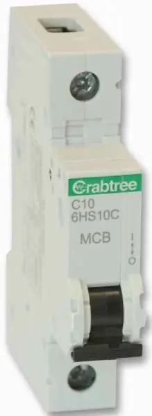 Crabtree 10A SP MCB, Κλίση C, 10kA, 230V AC