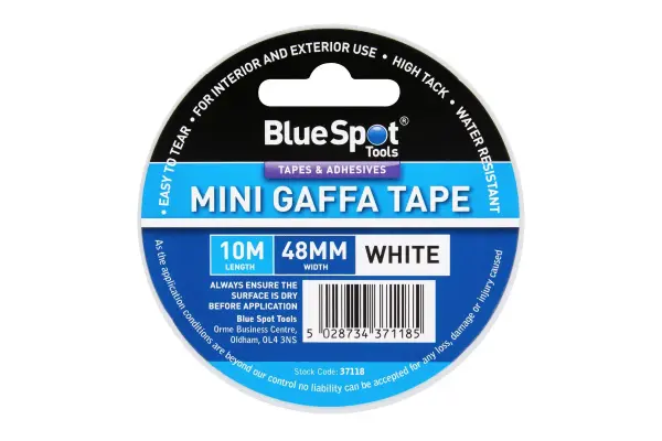 Ruban adhésif gaffa mini blanc Blue Spot Tools 48 mm x 10 m