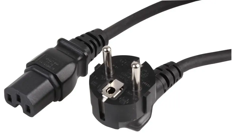 PRO ELEC Schuko to C15 IEC Lead, Black, 2m, 10A 250V