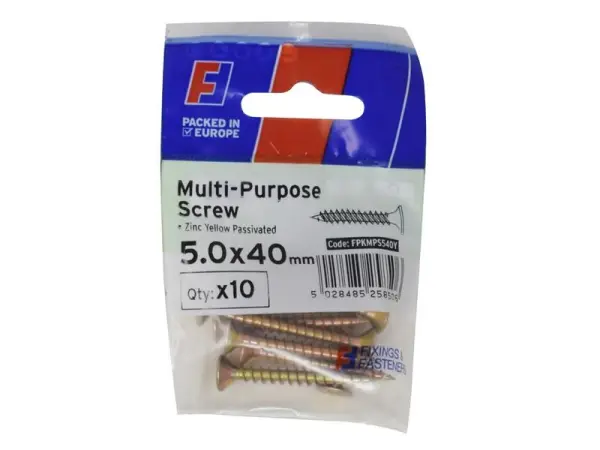 Parafusos Multiusos ForgeFix Pozi CSK ST ZYP 5.0 x 40mm, Caixa de 10