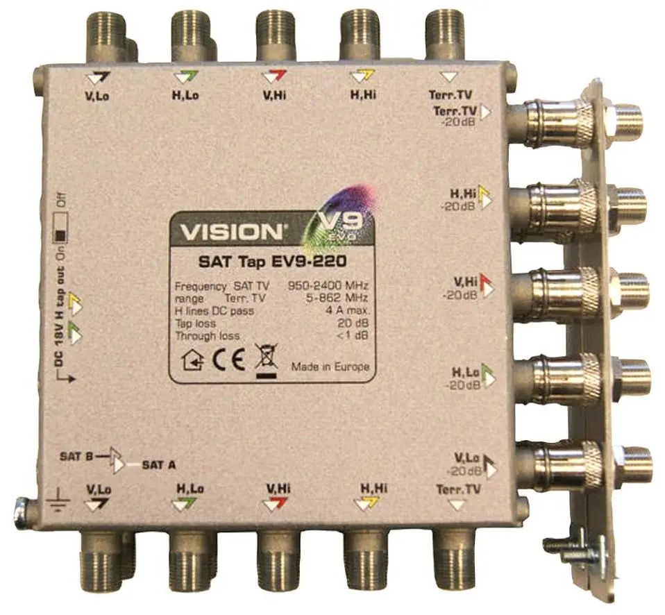 Vision EV9-220 1-Weg Tap, -20dB Signaalreductie