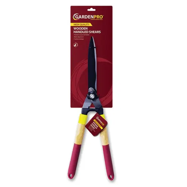 Kingfisher Garden Pro Gold Hedge Shears with Wooden Handles
