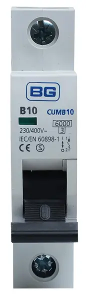 BG Electrical 10A 싱글폴 MCB, B 커브, 6kA