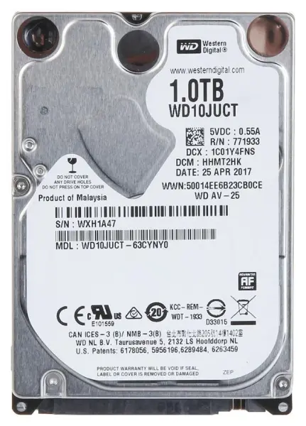 Disco Duro Interno SATA 3Gb/s WD Recertificado 1TB, 2.5 pulgadas