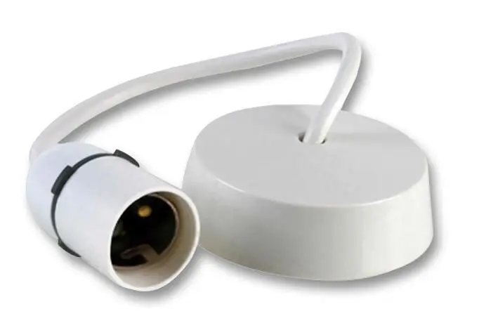 PRO ELEC - Lampenfassung 9 Zoll T2 Deckenpendelset, Weiß