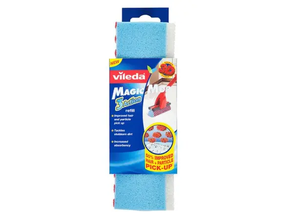 Vileda Magic Mop Refill with 3D Velour Powerzones