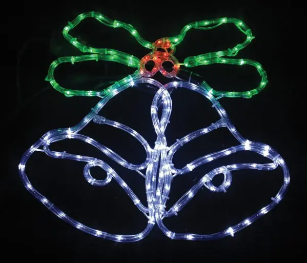 Raraion 62cm Bells and Holly LED Rope Light
