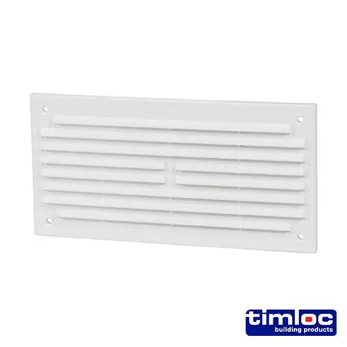 Timco Internal Plastic Louvre Mini Grille Vent - White - 166x85mm