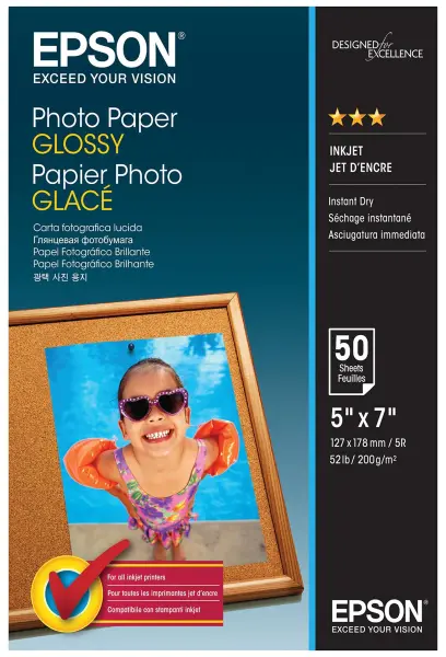 Epson Gloss Photo Paper 7x5”, 200gsm, 50 Sheets