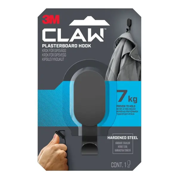 3M CLAW Drywall Hook, 7kg Capacity
