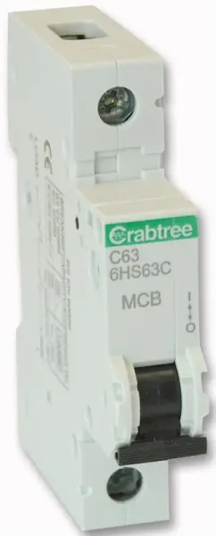 CRABTREE MCB 63A Μονοπολικός, Καμπύλη C, 230V 10kA