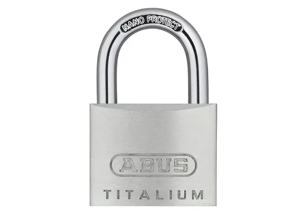 ABUS 64TI/35mm TITALIUM™ 패드락, 크롬 도금, 카드 포장