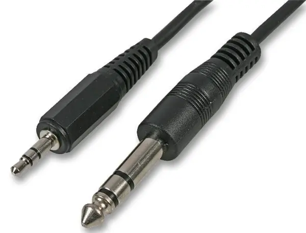 PRO SIGNAL 3.5mm to 6.35mm Stereo Jack Lead, 500mm Black