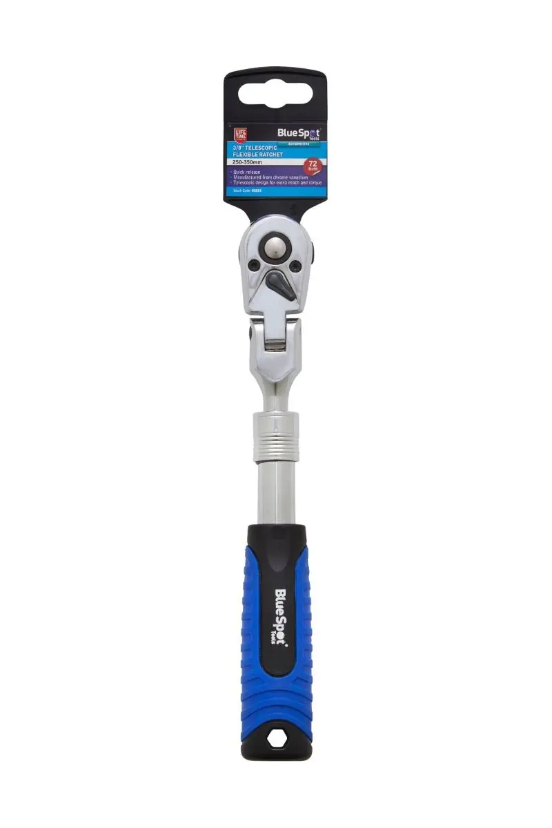 Blue Spot Chave de Catraca Telescópica Flexível 3/8″ (250-350mm, 72 Dentes)