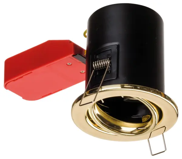 RED ARROW Fire Rated Steel Tilting Downlight, IP20 - Red Brass