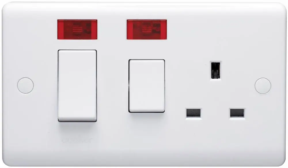 VOLEX 45A DP Cooker Control Unit with Neons & 13A Socket