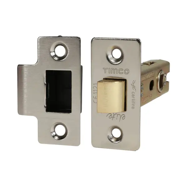 Timco 76mm Tubular Latch, Satin Nickel, for Fire Doors
