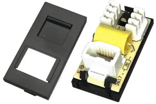 TUK PABX UK 音声モジュール ブラック ABS製 Cat5e/Cat6対応 50x25x20mm