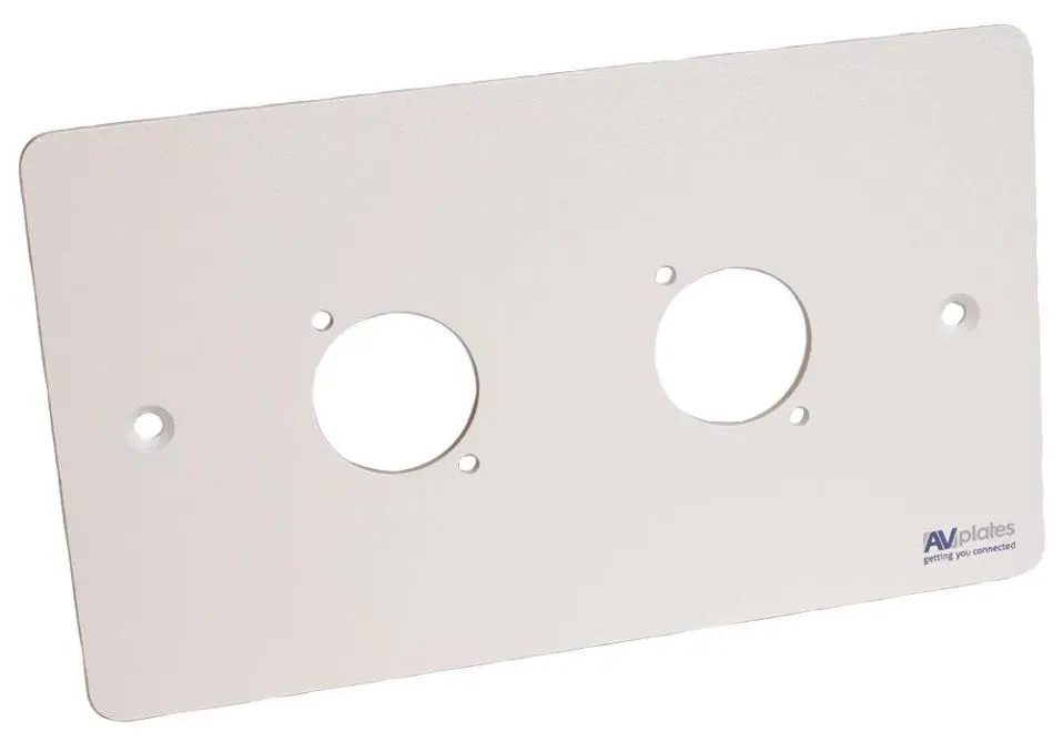 Plaque murale 2 entrées D-Shell AVPLATES, blanc, 86x146x2mm