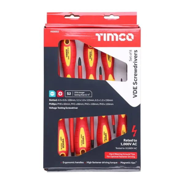 Timco 8件裝VDE認證螺絲批套裝