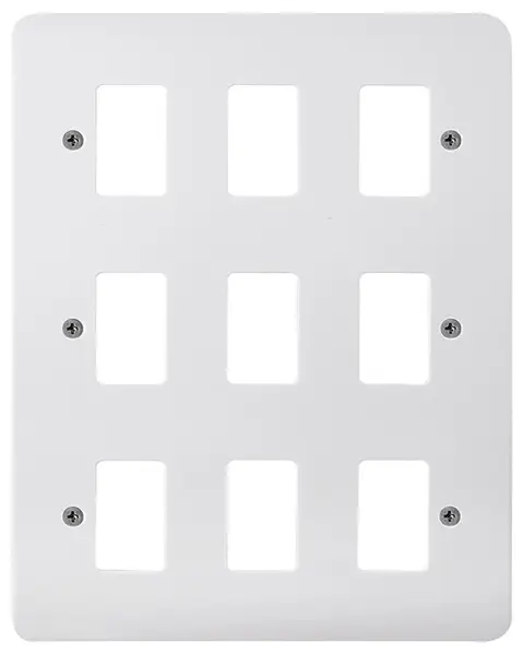 GridPro Mode Frontplate 9 Gang White 146x206mm