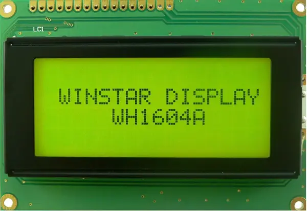 WINSTAR LCD Display Module, Yellow/Green, STN, Positive, Reflective - 16x4