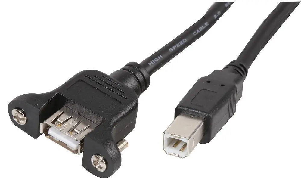 PRO SIGNAL USB B panelový konektor na USB A, 1m kabel, černá