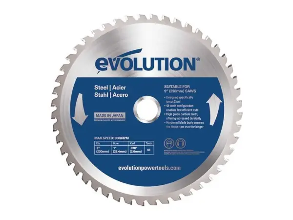 Evolution Mild Steel Circular Saw Blade, 230mm, 48 Teeth