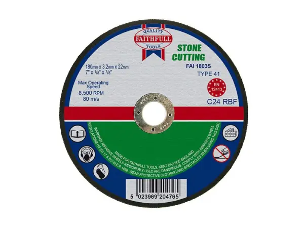 Faithfull Stone Cutting Disc 180mm x 3.2mm x 22.23mm