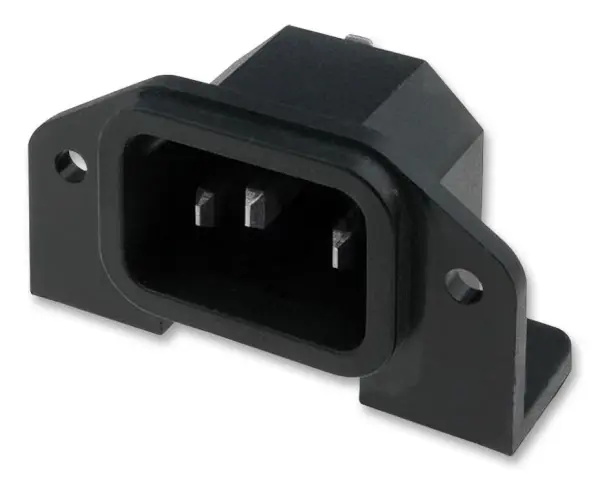 BULGIN IEC C14 Power Inlet PCB Mount, 10A 250V, Nickel-Plated