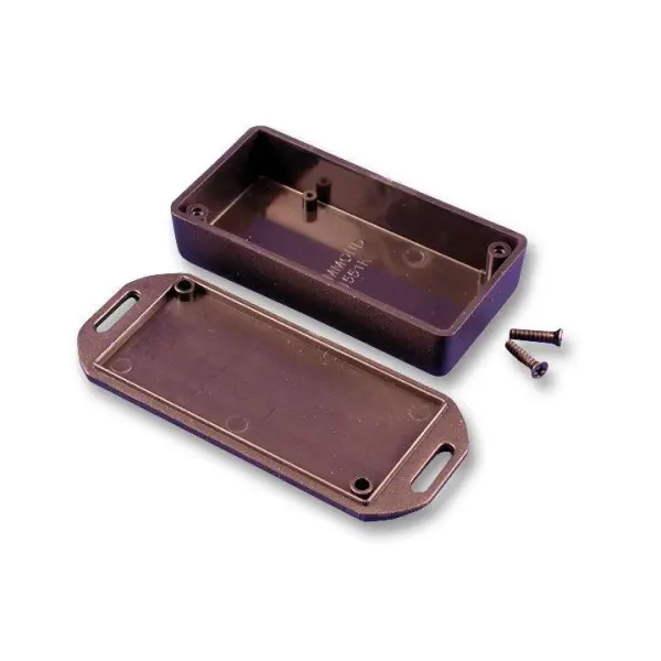 IP54 Black ABS Handheld Enclosure with Flanged Lid, 80x40x20mm