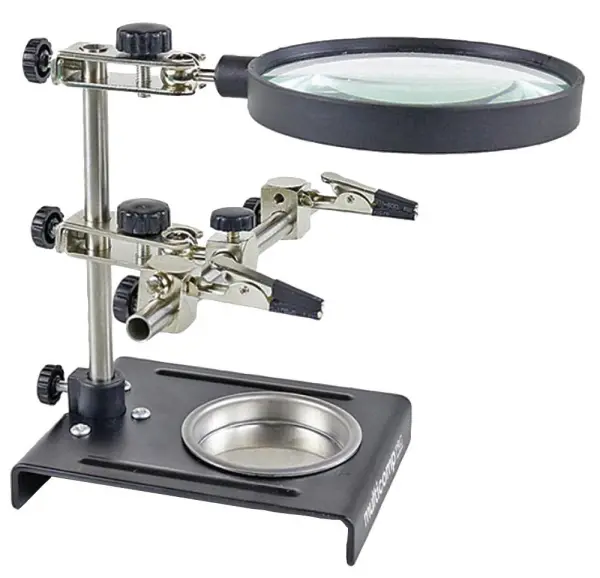 MULTICOMP PRO - Porte-pièces avec loupe 3x & pinces, 90mm