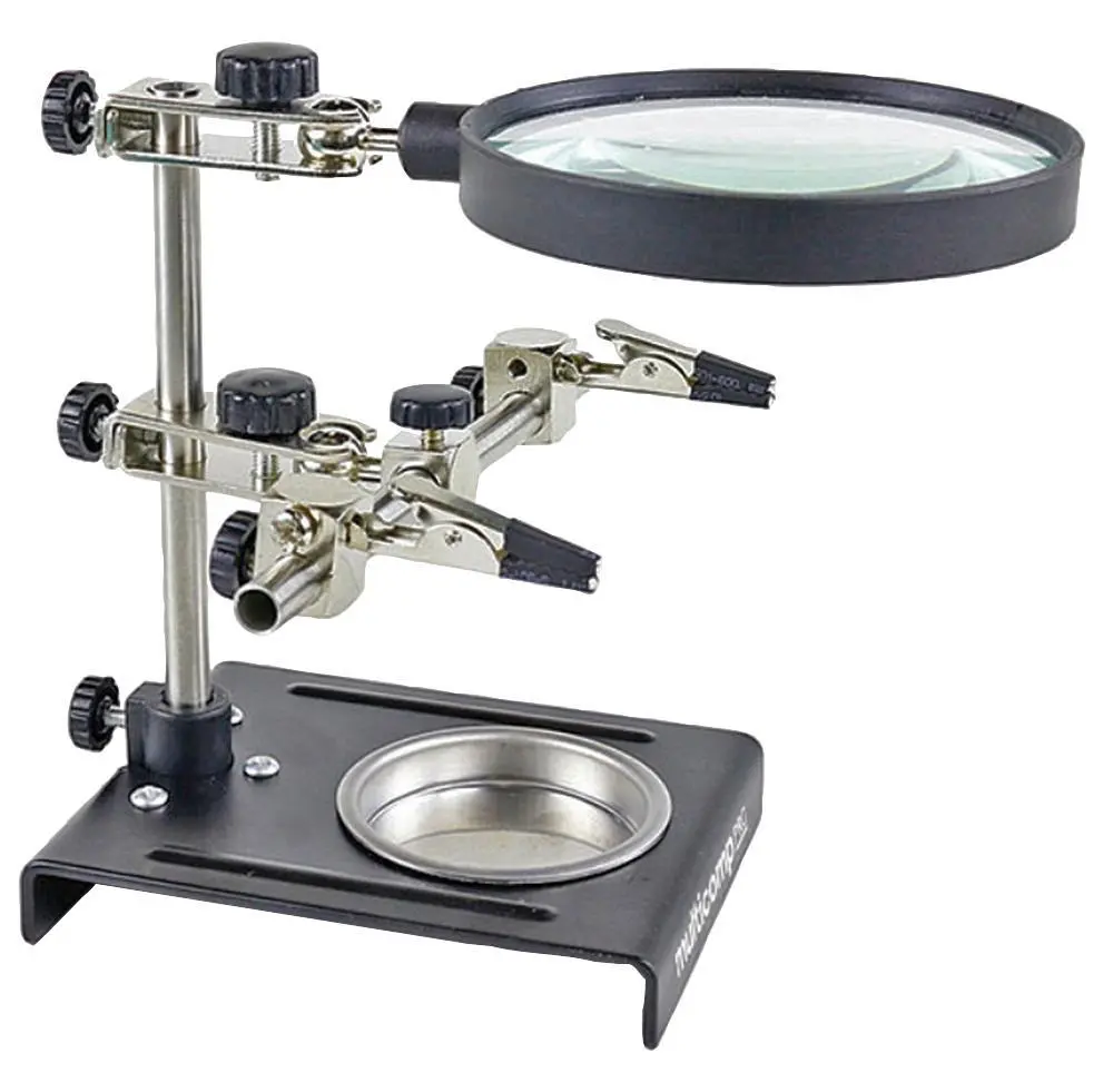 MULTICOMP PRO - Porte-pièces avec loupe 3x & pinces, 90mm