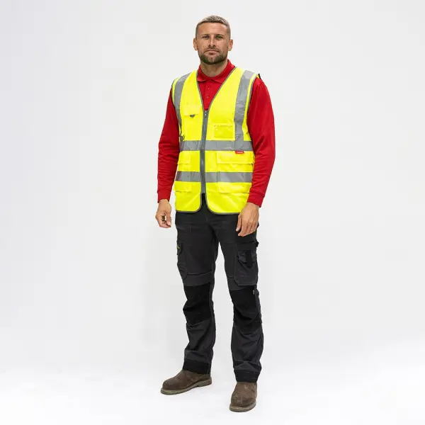 Timco Hi-Vis Executive Vest, Yellow, Size Small