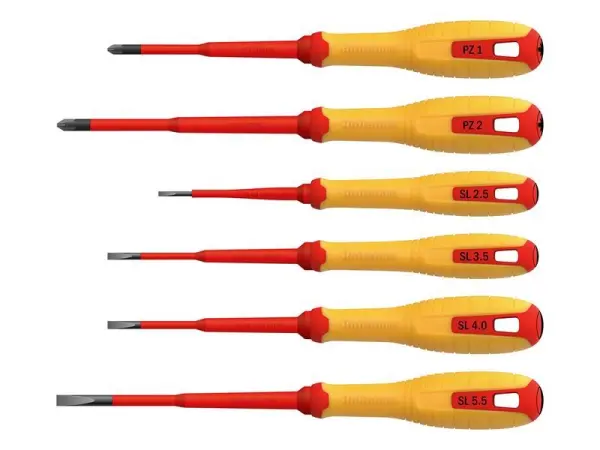 Hultafors VDE Pozidriv & Slotted Screwdriver Set, 6-Piece