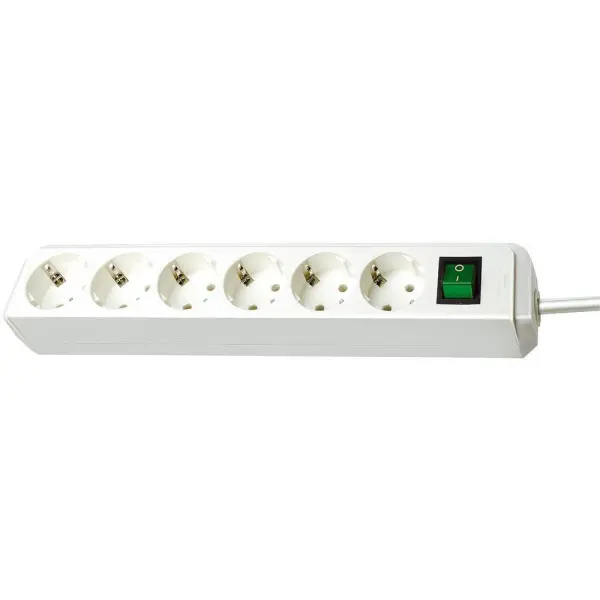 Brennenstuhl Eco-Line Euro 6 Gang Extension Lead - White 3m