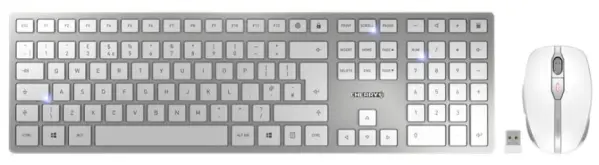 CHERRY DW 9100 Slim Wireless Keyboard & Mouse Set, Silver/White
