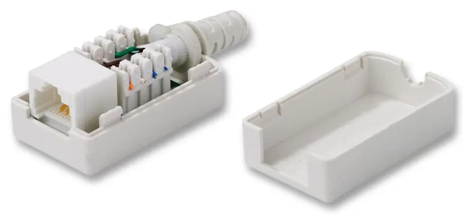 TUK Cat6 In-line RJ45 Stopcontact, Wit