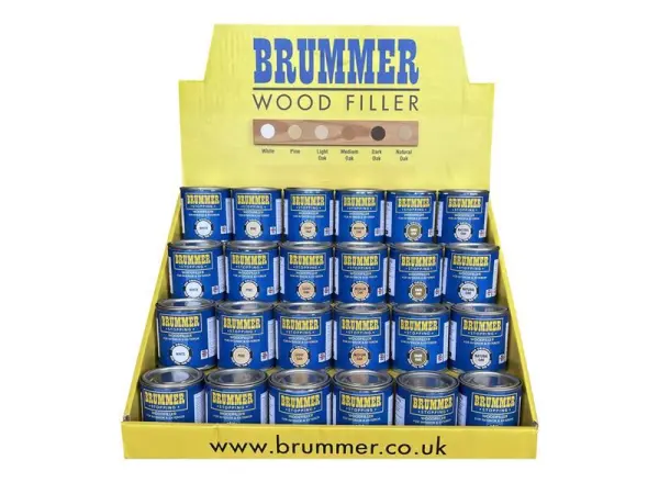 Brummer Wood Filler Counter Display with 24 x 250g Pots