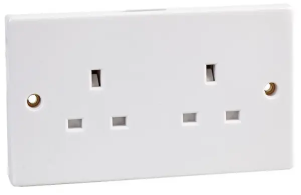 Pro Elec 2口無スイッチコンセント ホワイト 13A