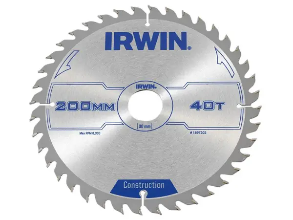 IRWIN Construction - Sceanntá Ciorclach 200mm, 40 Fiacaile ATB