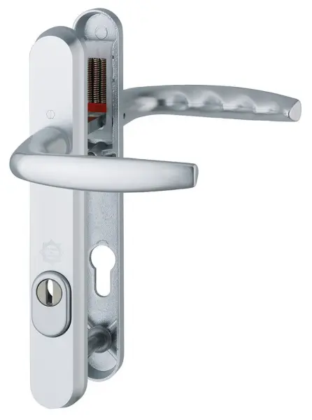 HOPPE Atlanta Short Fixing Aluminium Lever Security UPVC Door Handles, 44mm