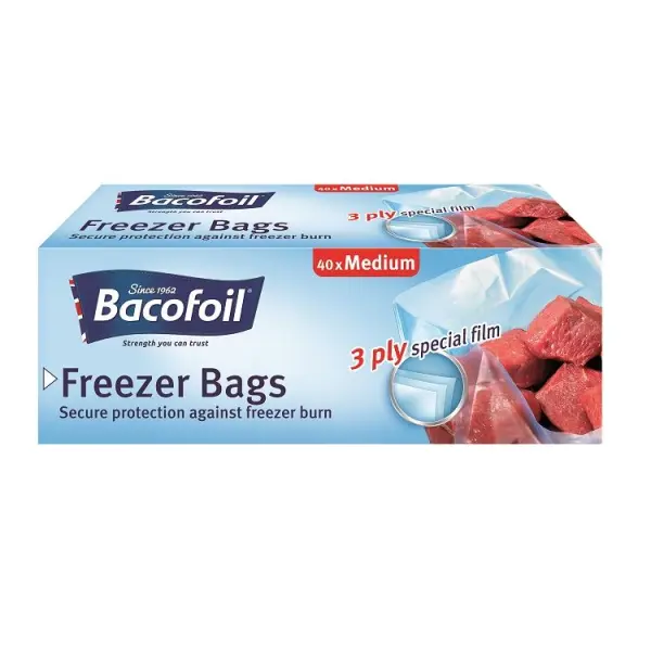 Bacofoil Freezer Bags, 25 x 32 cm, 3 Litre, Pack of 40