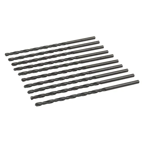 Silverline Metrische HSS-R Lange Serie Boorbeitels 10 stuks - 4,0 x 119mm