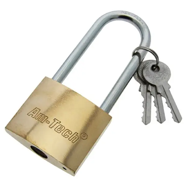 Amtech Long Shackle Brass Padlock 50mm