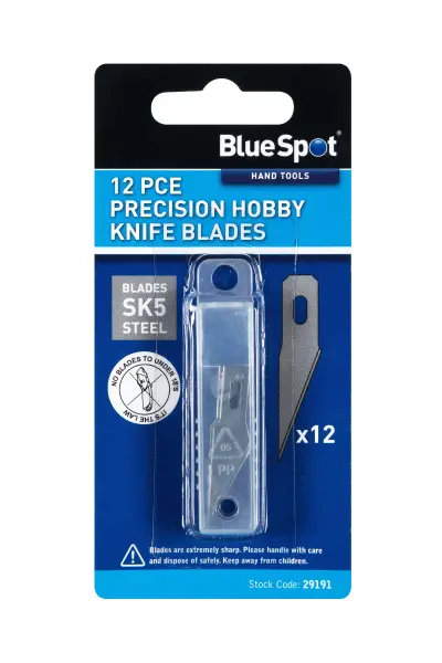 Blue Spot Tools - Precizní žiletky pro hobby nožíky, balení 12 ks