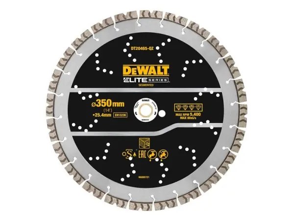 DEWALT ELITE SERIES ダイヤモンド コンクリート 切断 ホイール 350mm x 25.4mm