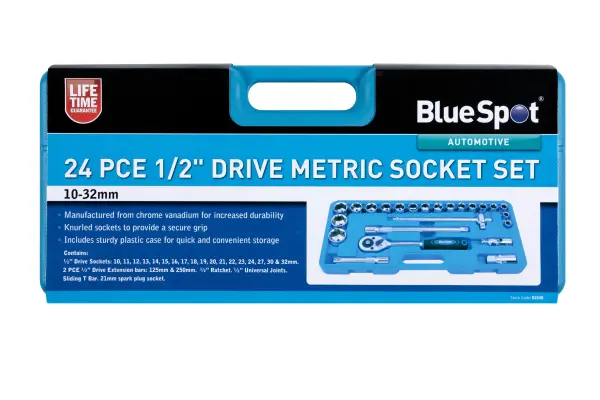 Blue Spot Tools - Set Soket Metrik 1/2'' 24pc (10-32mm)