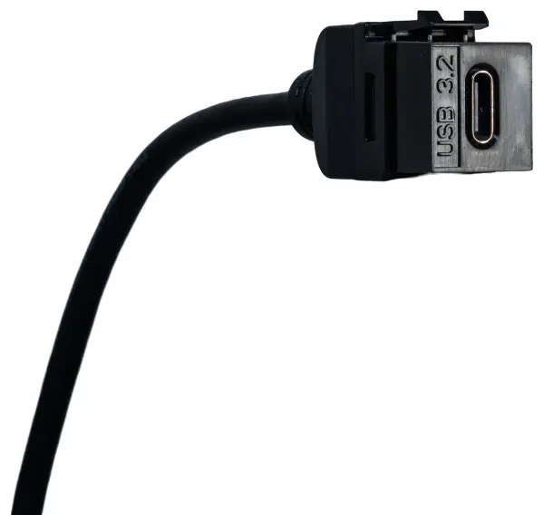 TUK Female to Male USB-C Tailed Keystone Socket - Black